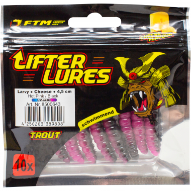 FTM Lifter Lures Larvy Hot Pink/Black