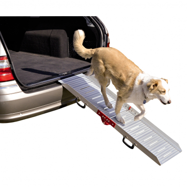 JAMAXX Folding Dog Ramp 156 x 40 cm Plastic Lightweight Non-Slip Boot Stairs Jointed Car Entrance Aid for Large Heavy Dogs Max Load 90 kg
