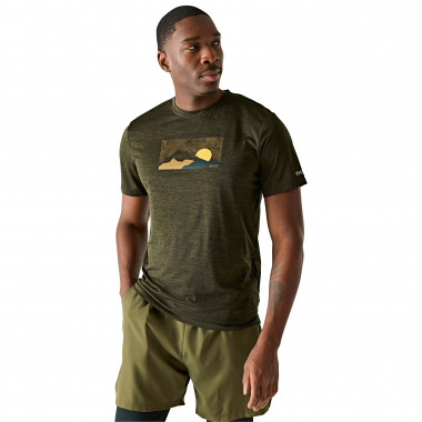 Regatta Fingal T-Shirt With Graphic Print Men (Dark Khaki Marl)