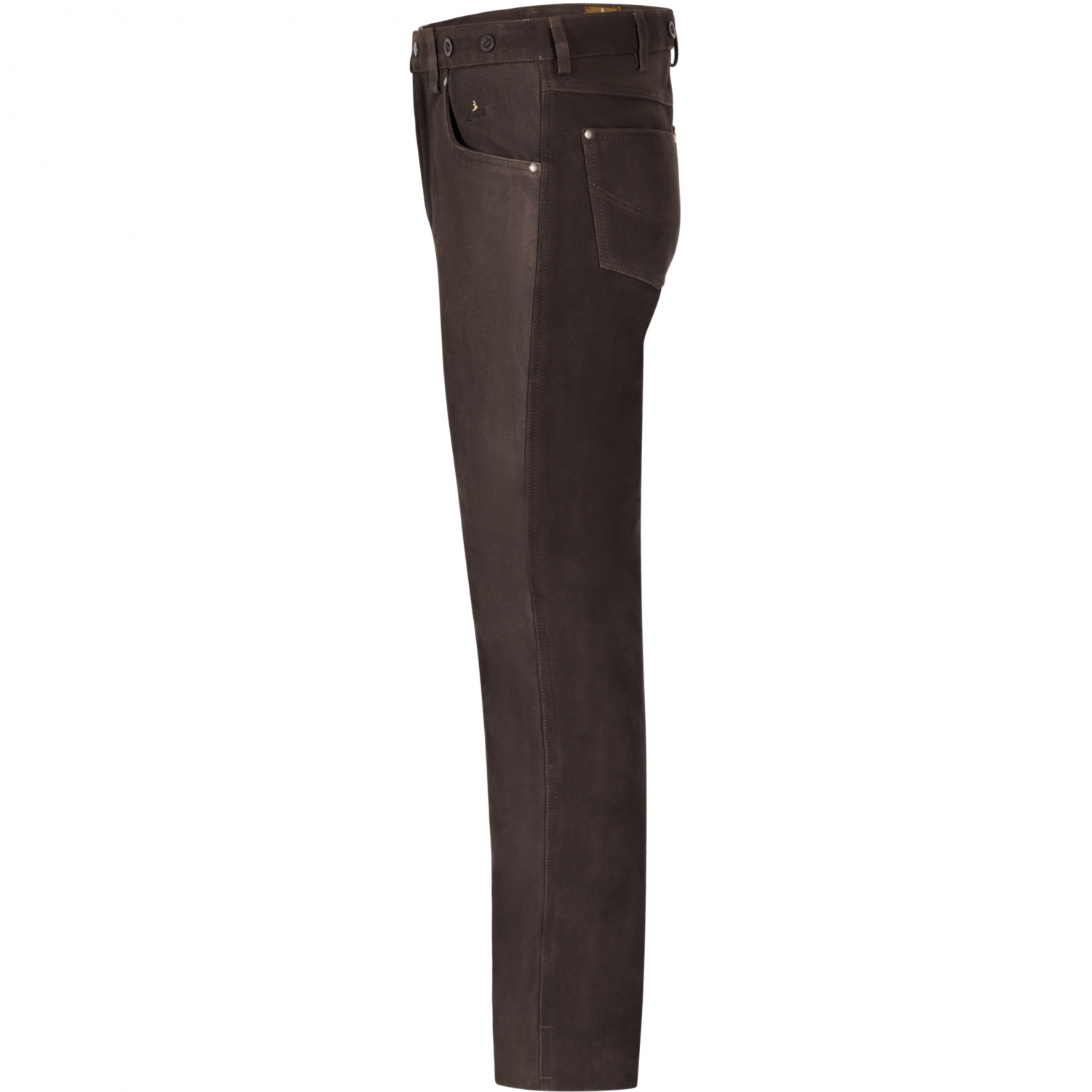 il Lago Prestige Nubuck Leather Trousers Men (Brown)