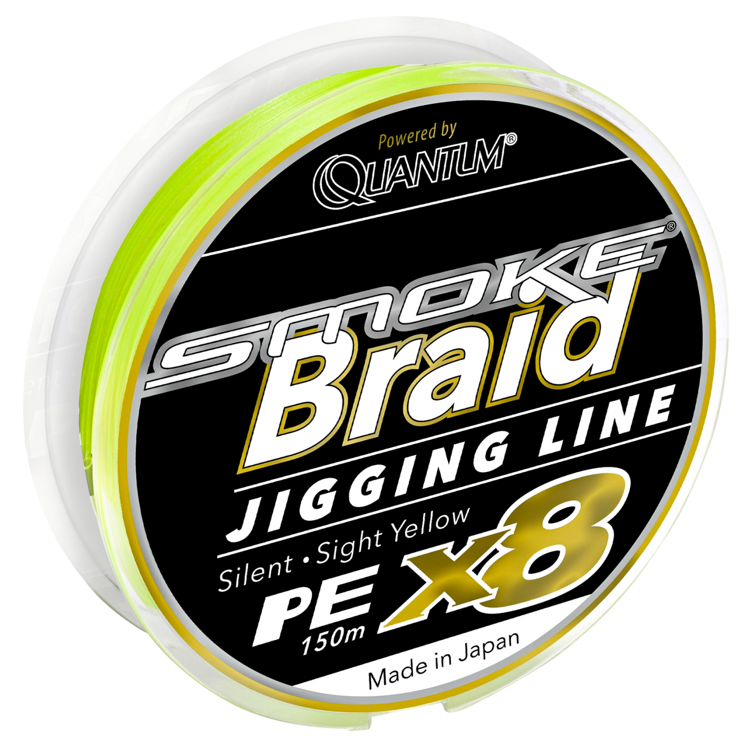Quantum Fishing Line Smoke Braid Jigging (sight yellow, 150 m) 