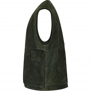 il Lago Prestige Leather Waistcoat Field Vest Men (Olive)