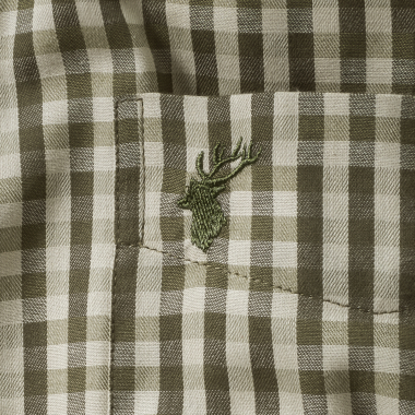 OS Trachten Men's OS Trachten men's shirt checkered with deer embroidery