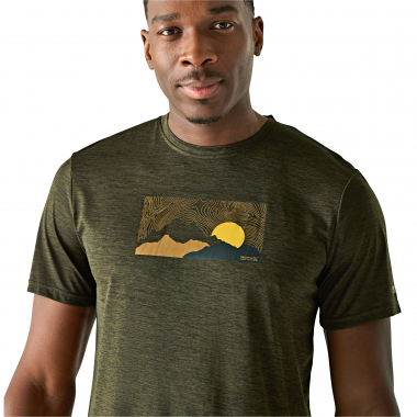 Regatta Fingal T-Shirt With Graphic Print Men (Dark Khaki Marl)