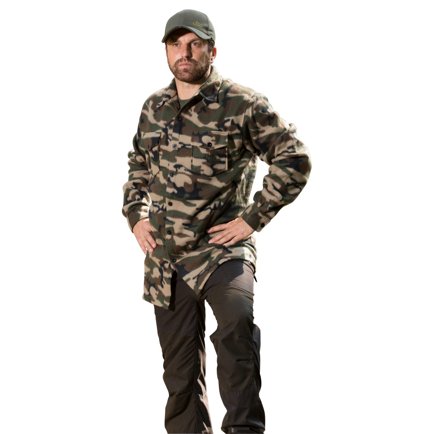 il Lago Basic Men's Fleece Shirt Nandi (camouflage) 