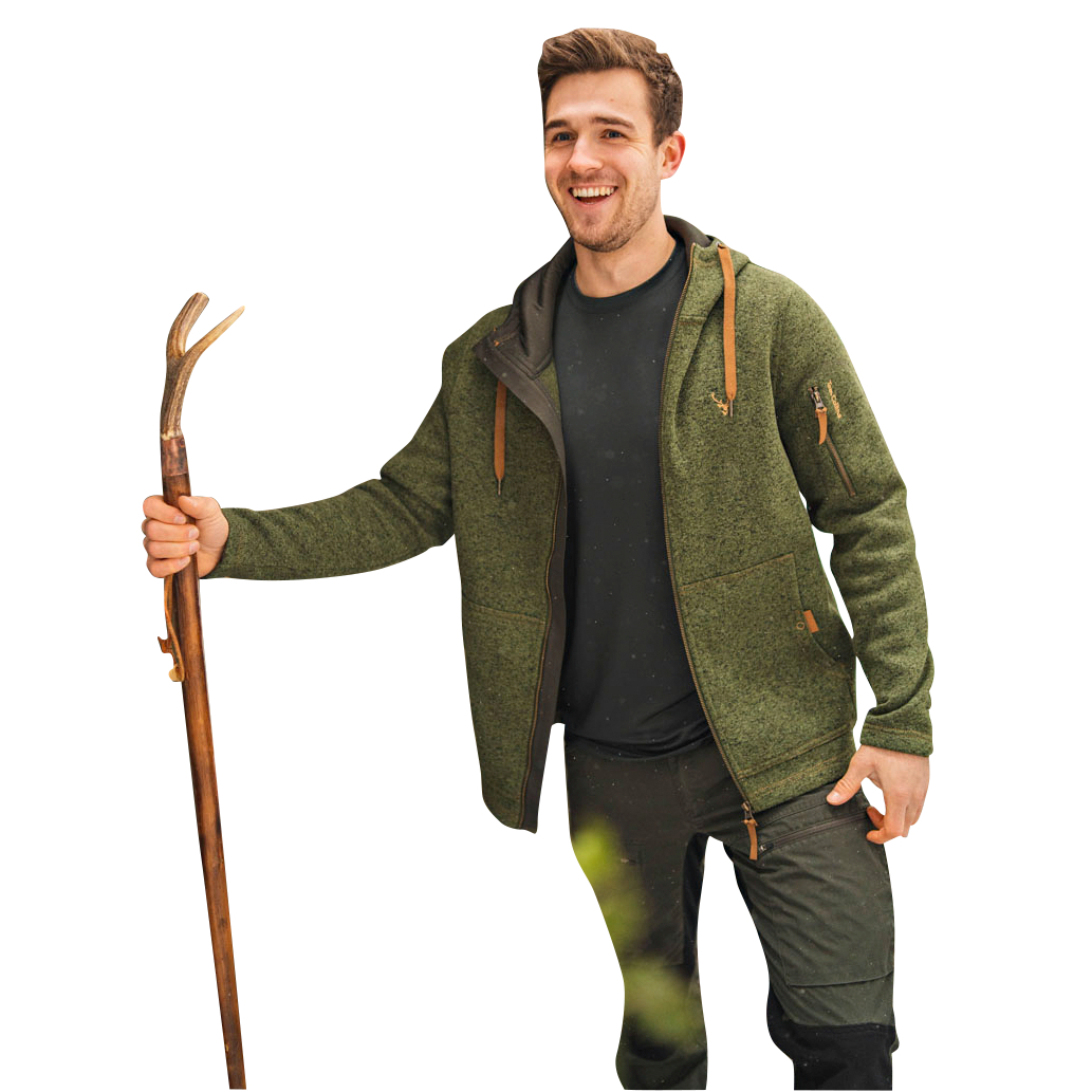 OS Trachten Men's Knitted Fleece Jacket 