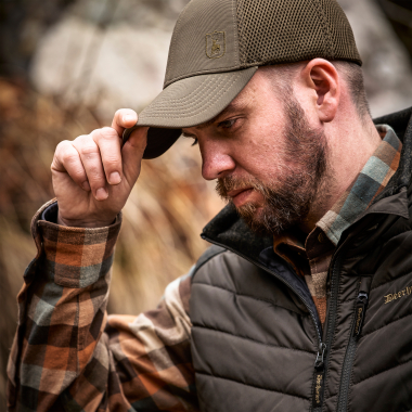 Moor Padded Waistcoat Men, With Knit (Brown Leaf)