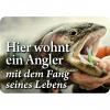  Blechschild (Hier wohnt ein Angler...) 