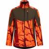  Drückjagd-Softshelljacke Keiler Pro Herren (Oliv/Orange Camouflage) 
