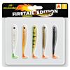  Gummifisch Barschköder (7 cm, Mixpaket Natural/Firetail) 