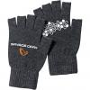  Knitted Half Finger Gloves Unisex (Dark Grey Melange) 