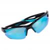  Polbrille (Schwarz/Blaue Gläser) 