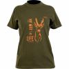  Branded Roe Deer T-Shirt Damen (Dunkeloliv) 