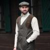  Vintage Wing Weste Herren (Olive Mélange/Schwarz) 