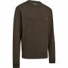  Harrington Knitted Jumper For Men, With Round Neck (Brown Melange) 