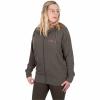  Women's Clothing Zipped Hoodie Damen (Smoky Gray/Green Mottled) 