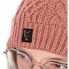  Ladies Knitted Bobble Hat Damen (Dusty Rose Pink) 