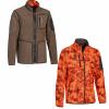  Drahthaar Winddichte Wende-Fleecejacke Herren (Braun/Viper Blaze) 
