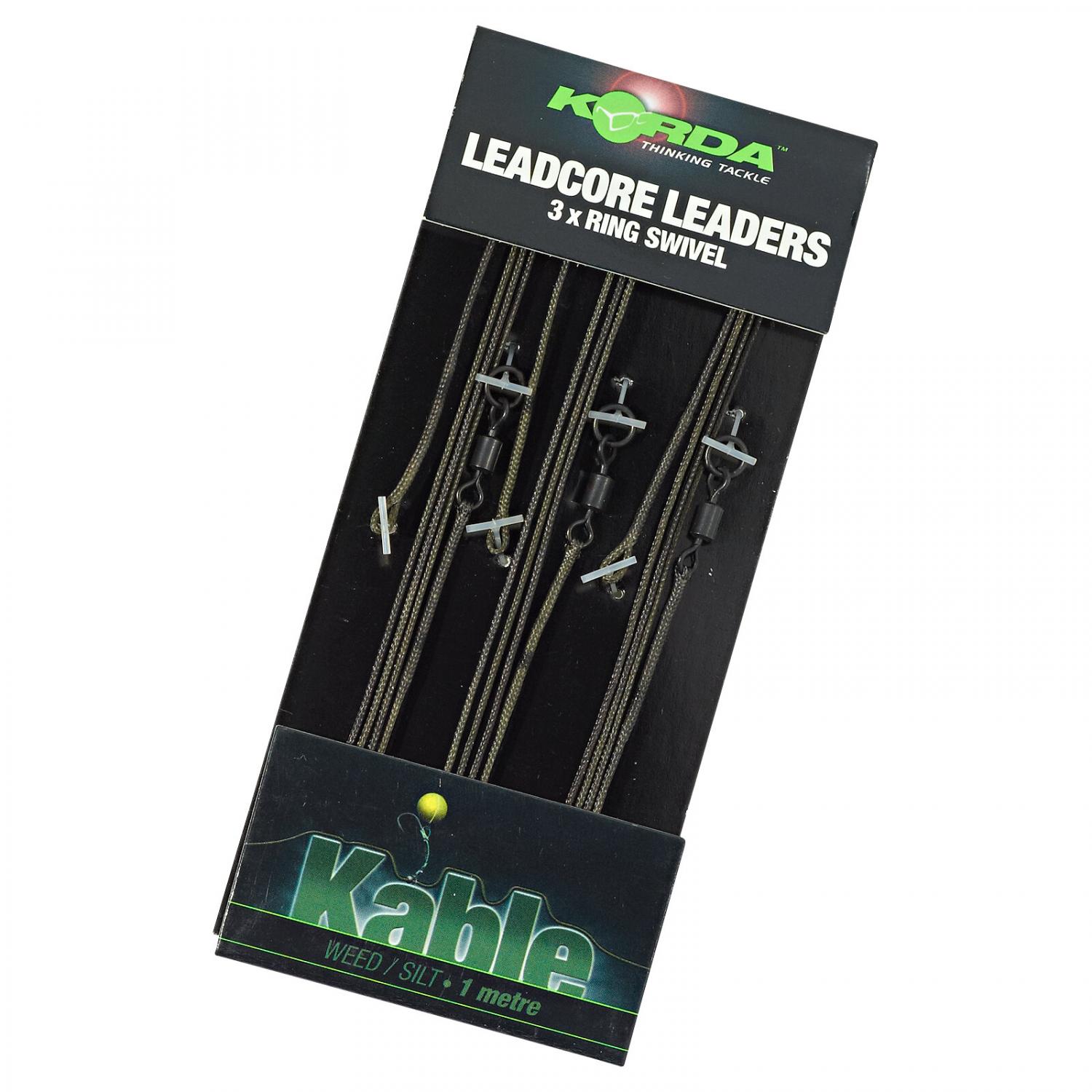  Ring Swivel Leadcore Leader (weed/silt/grün) 