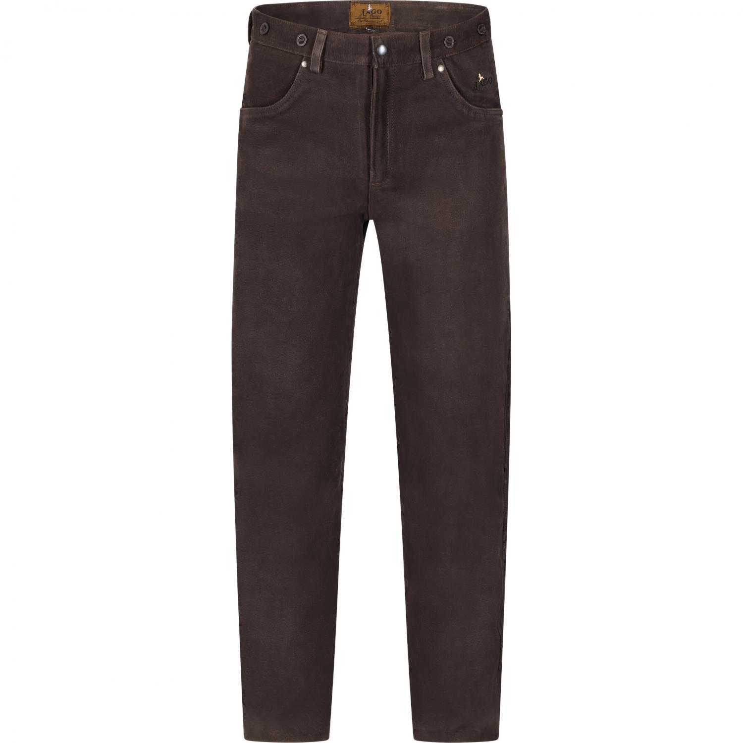  Nubuck Leather Trousers Men (Brown) 