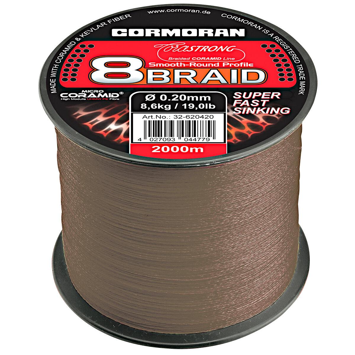  Angelschnur Corastrong 8-Braid Super Fast Sinking (dunkelbraun) 