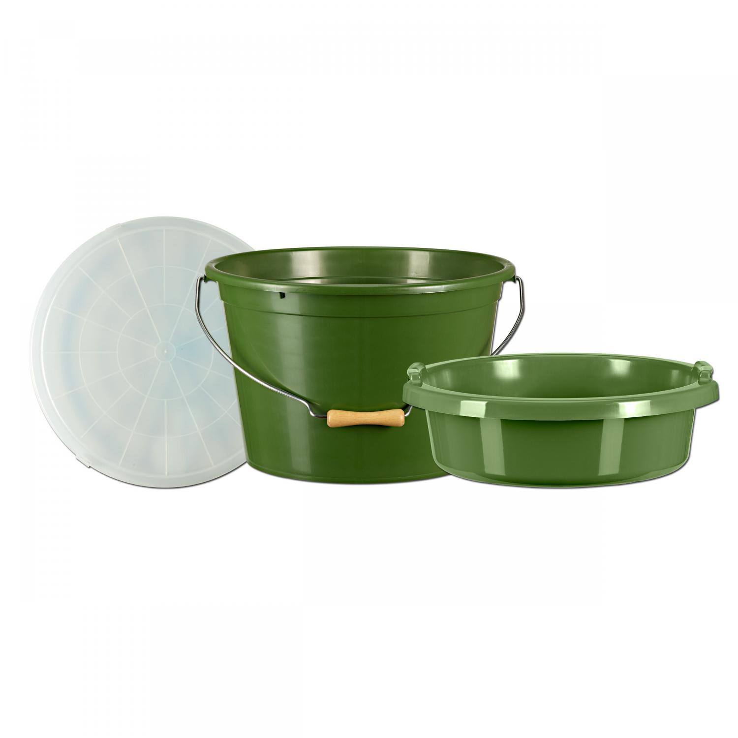  Als Set Futtereimer 25 l + Deckel + 8 l Einsatz 