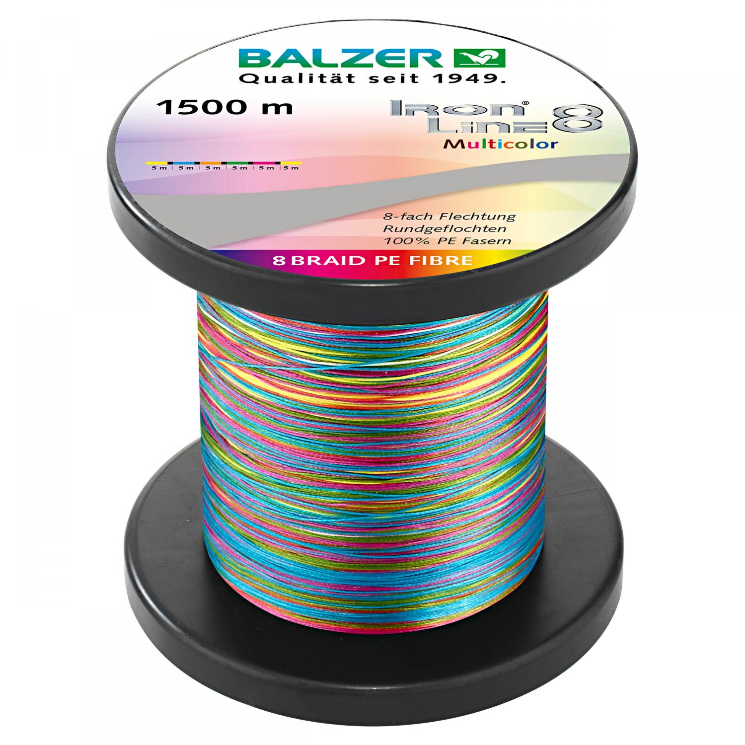 Balzer Angelschnur Iron Line 8 (multicolor, 1.500 m) 