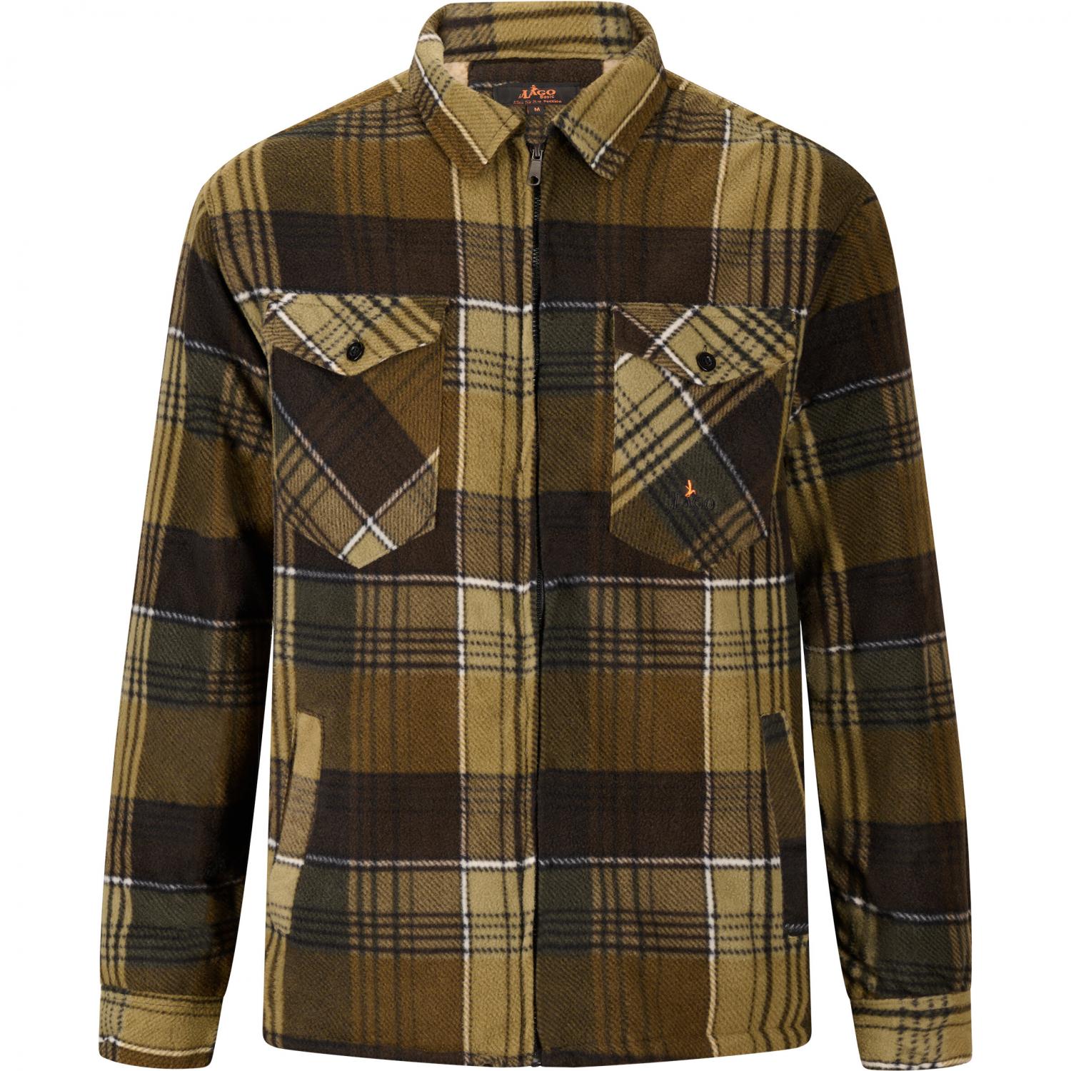 Lumberjack Fleece Jacket Men (Green/Brown) 