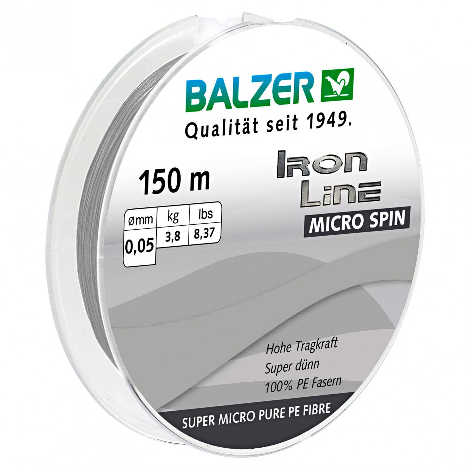  Angelschnur Iron Line Micro Spin (grau, 150 m) 