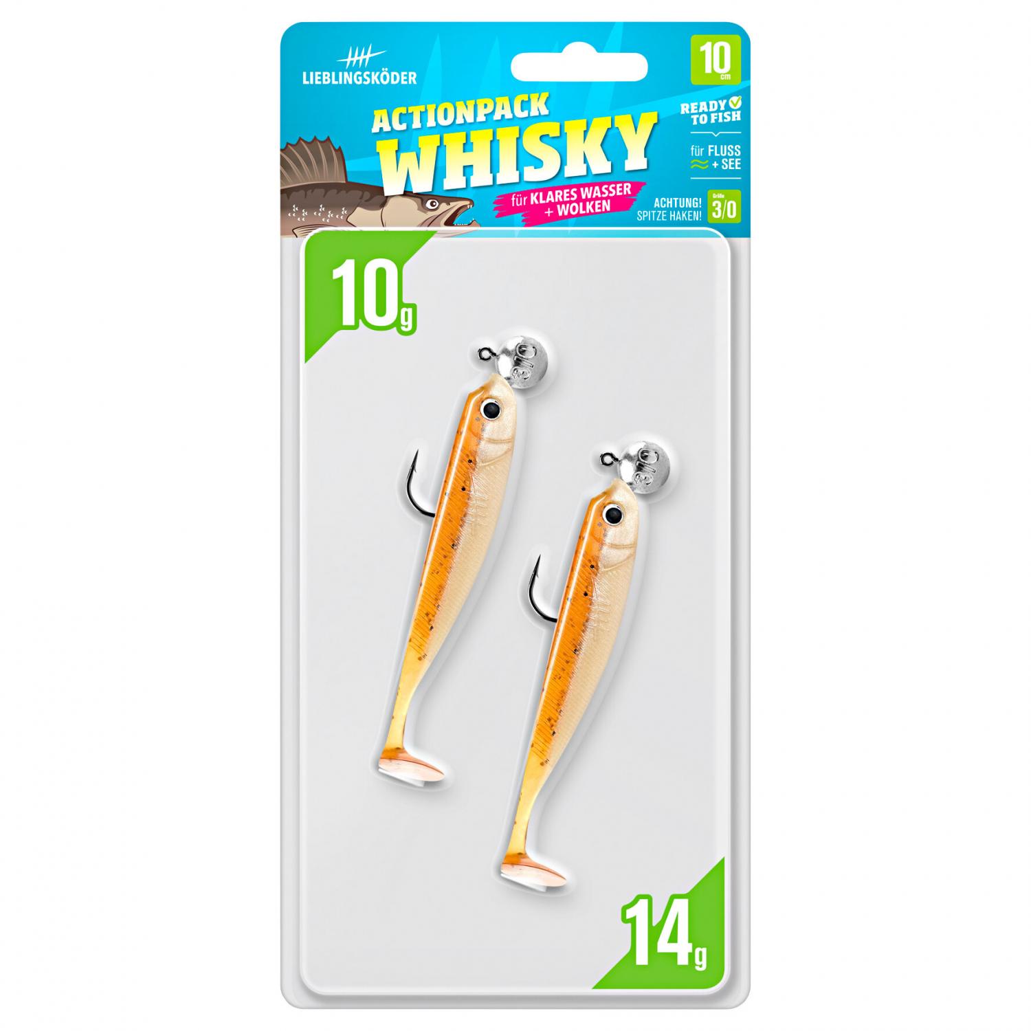  Gummifisch Zanderköder (10 cm, Actionpack Whisky) 