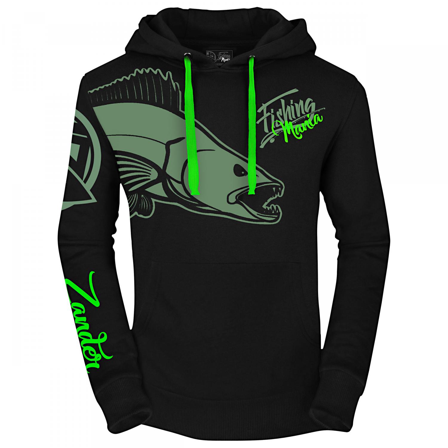  Fishing Mania Zander Hoodie Herren (Black) 