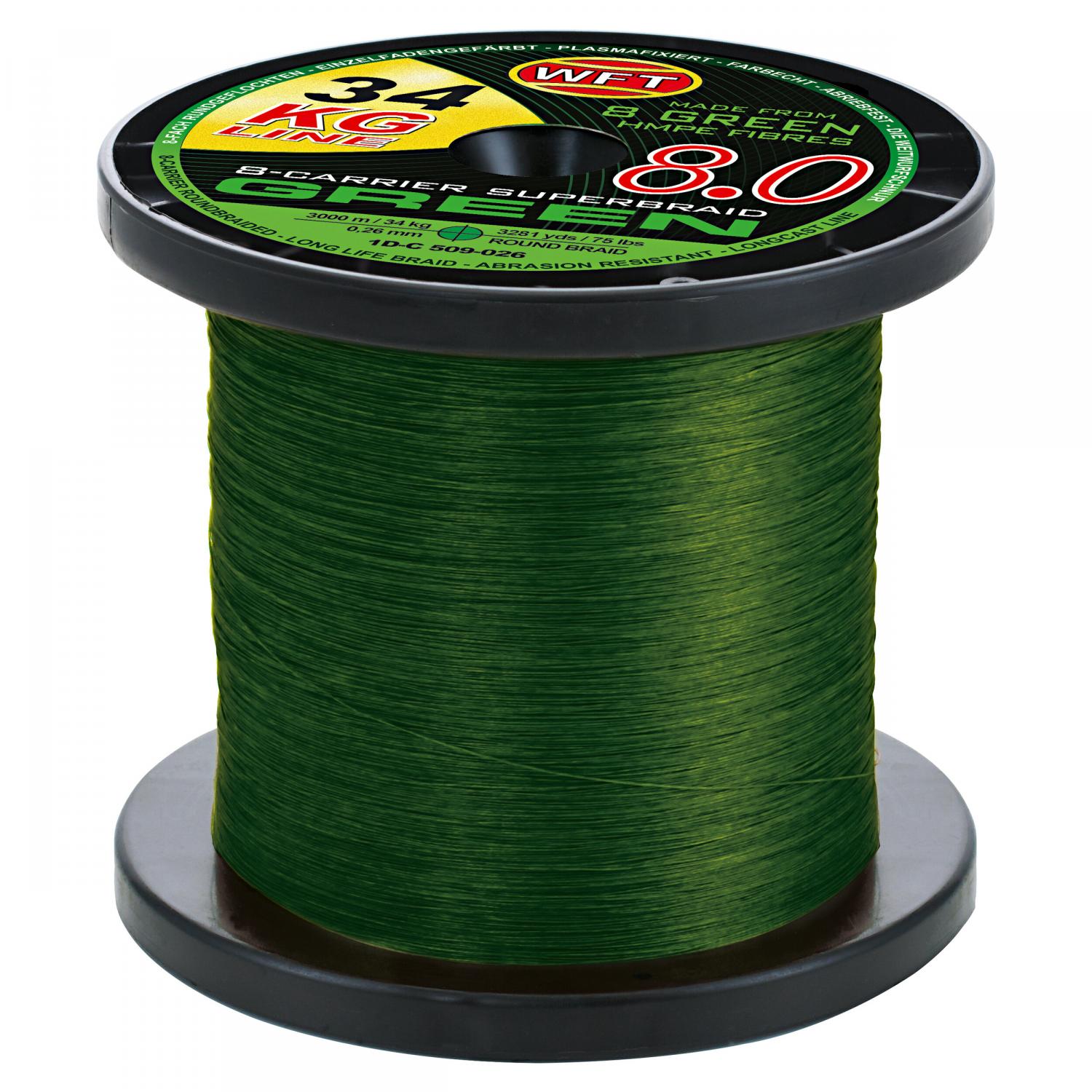  Fishing Line KG 8.0 8-Carrier Super Braid (green, 600 m) 