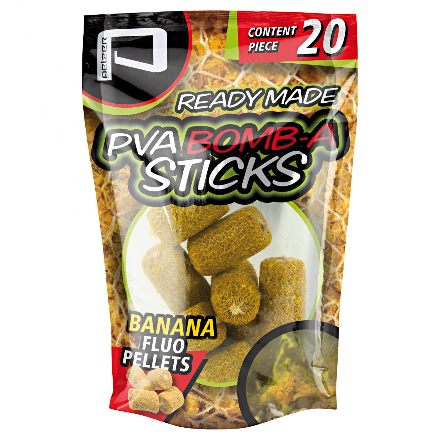  Pellets PVA Bomb-A Sticks (Banana Fluo) 