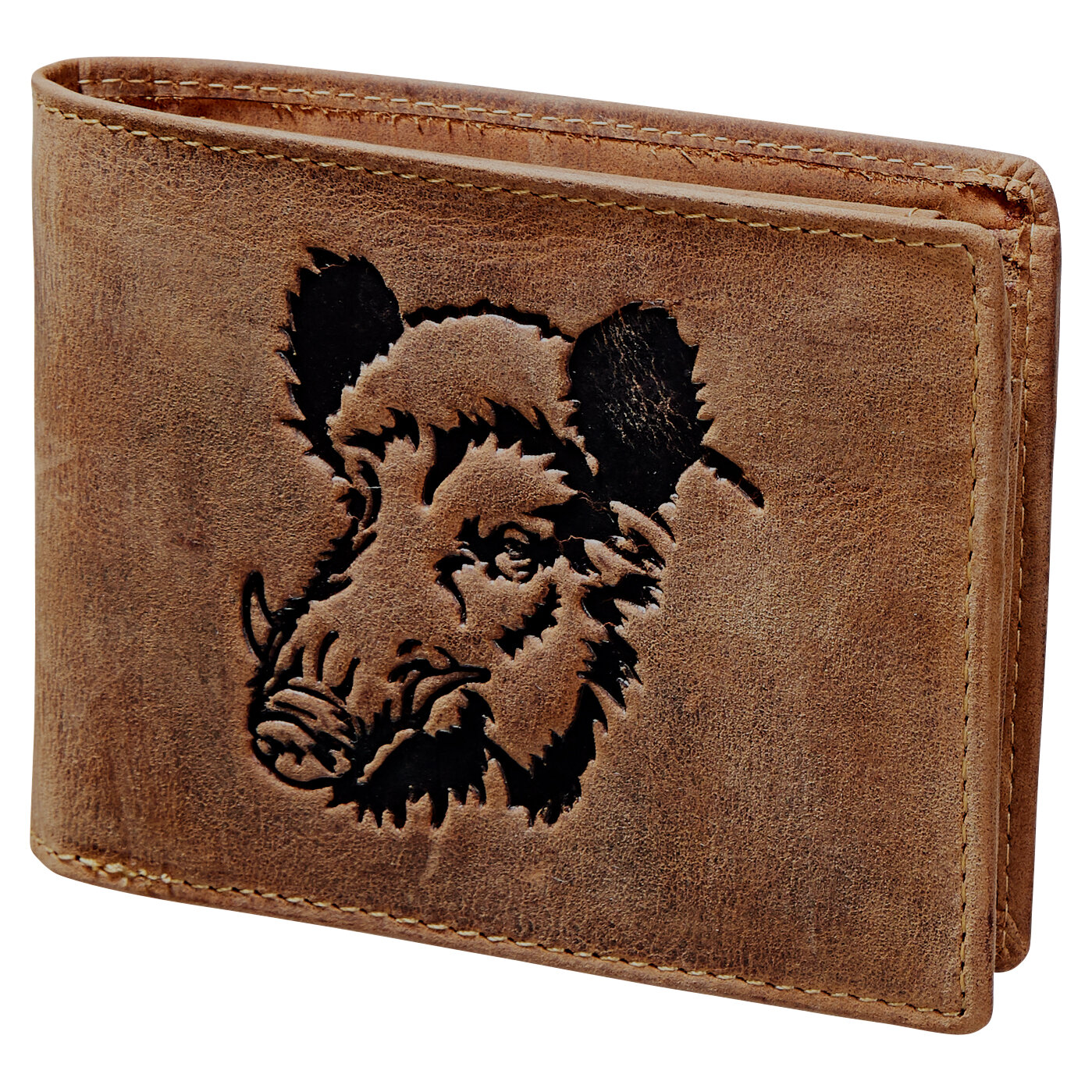 Green Burry Vintage Scheintasche 2tlg. "Wild Boar" Leder (Braun) 