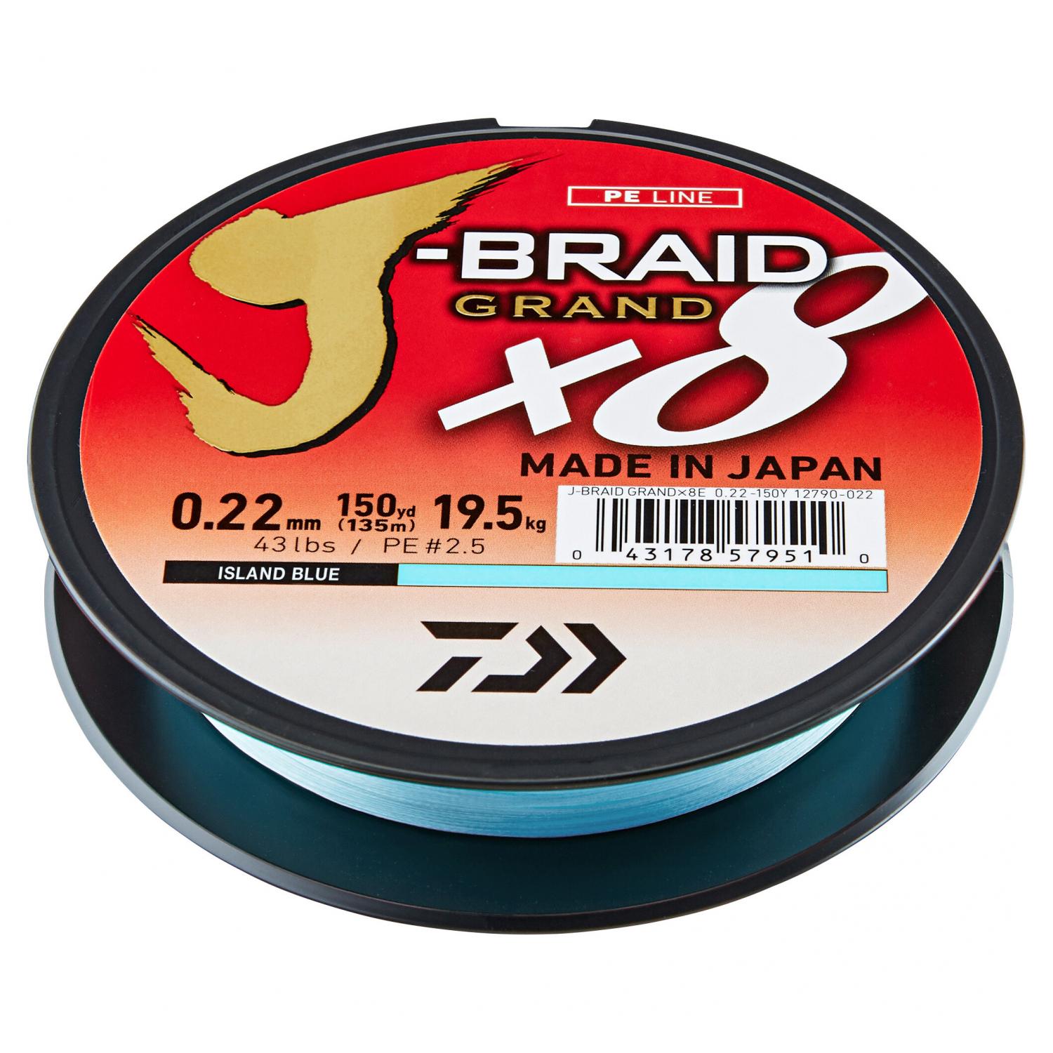 Daiwa Angelschnur J-Braid Grand X8 (blau, 135 m) 