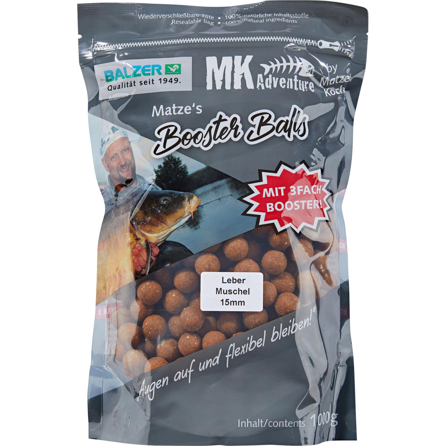  Boilies MK Adventure Booster Balls (Leber/Muschel) 