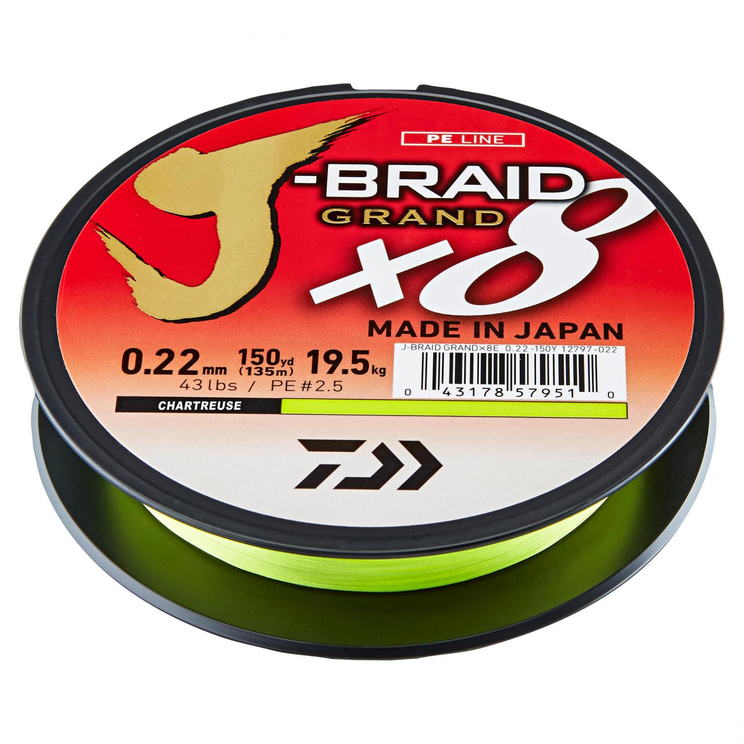 Daiwa Angelschnur J-Braid Grand X8 (chartreuse, 270 m) 