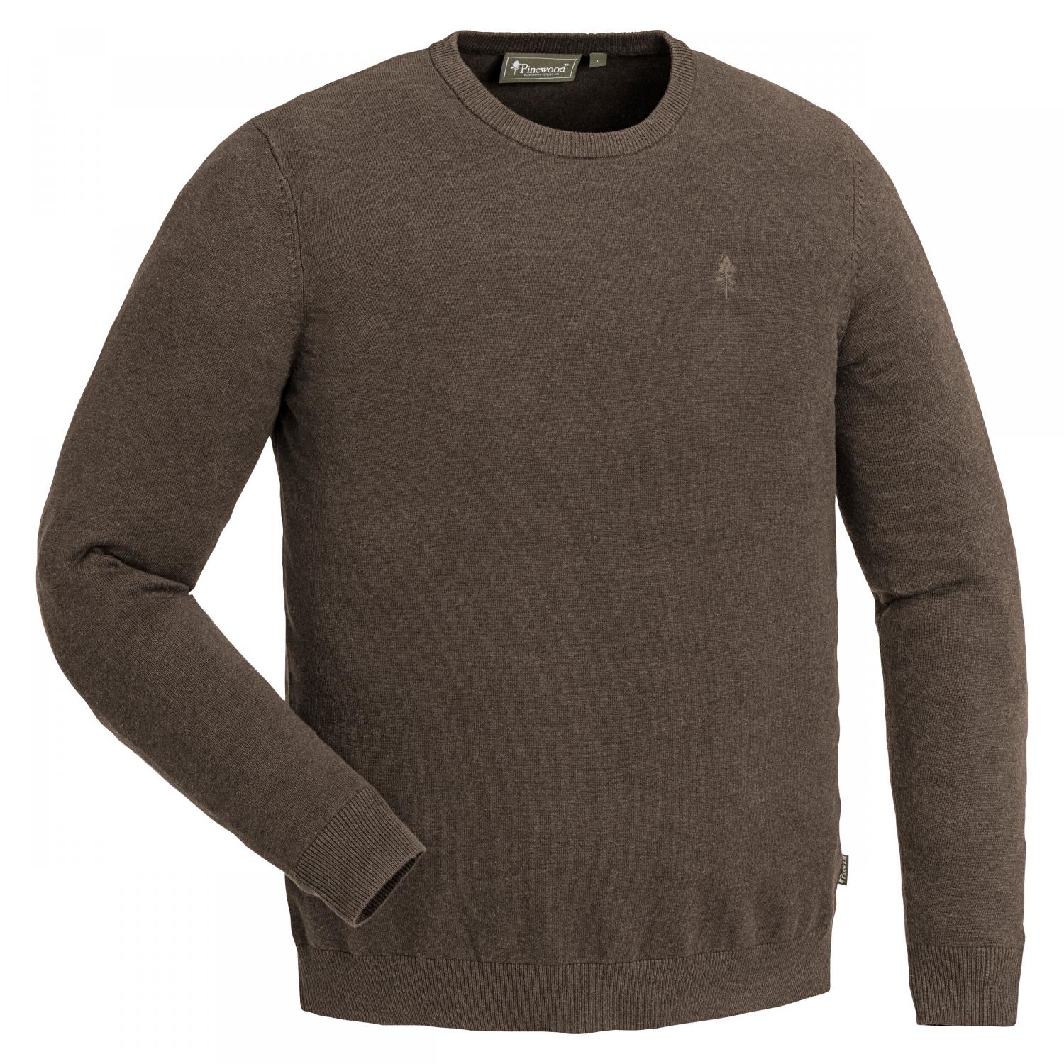  Värnamo Crewneck Knitted Sweater Herren (Brown Melange) 
