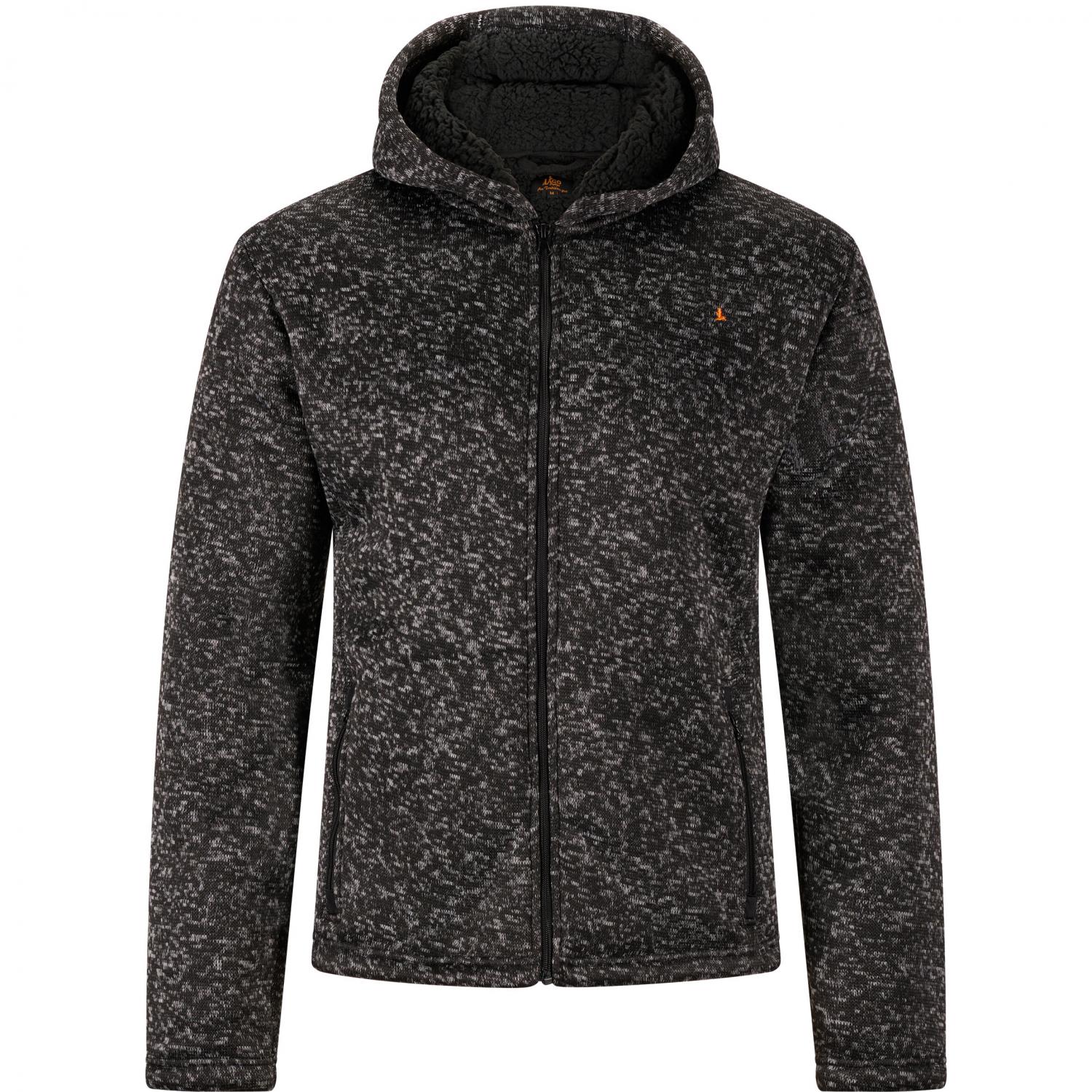  Teddy Strickfleece-Jacke Spirit Herren (Schwarz Meliert) 