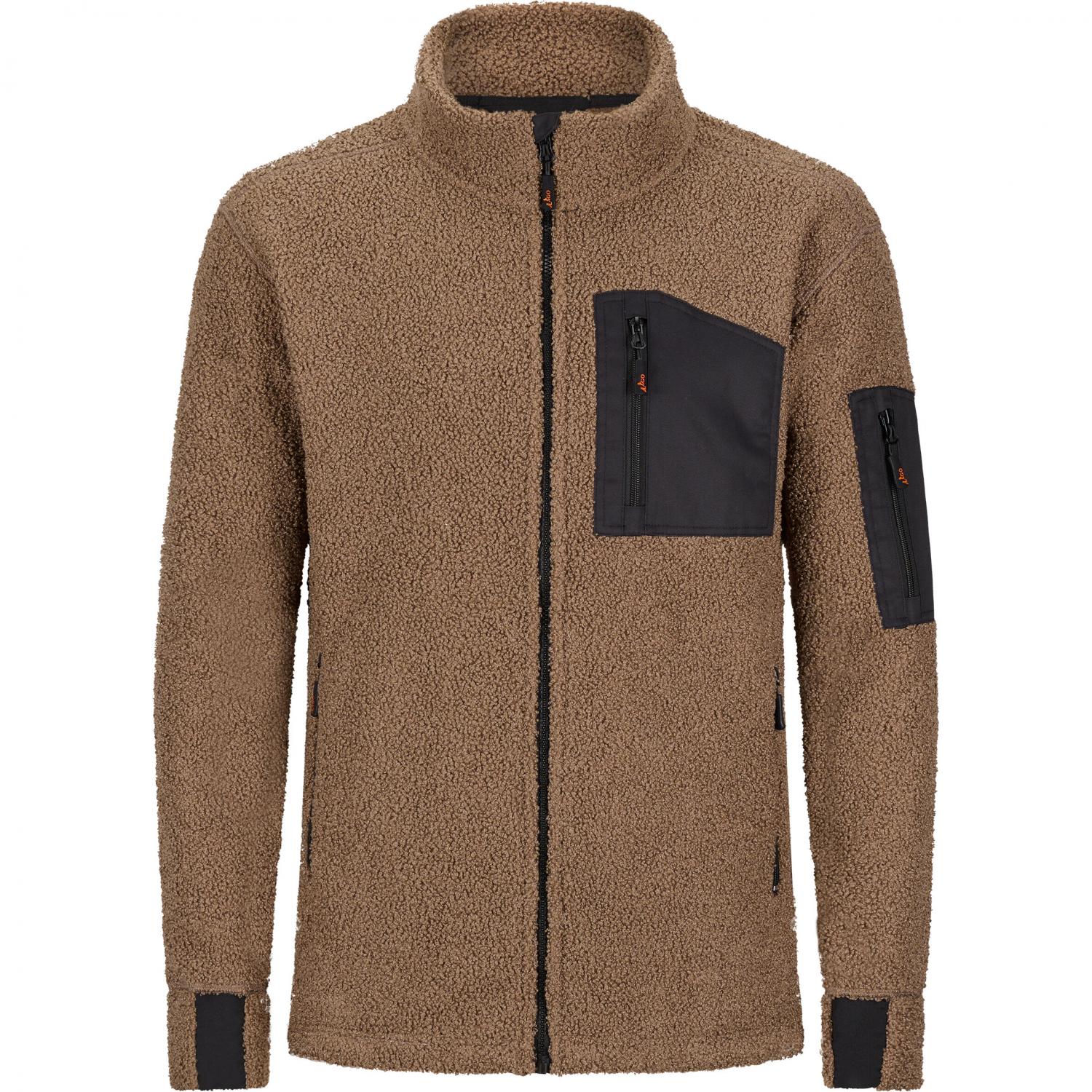  Teddyfleece-Jacke Tammo Herren (Braun/Schwarz) 