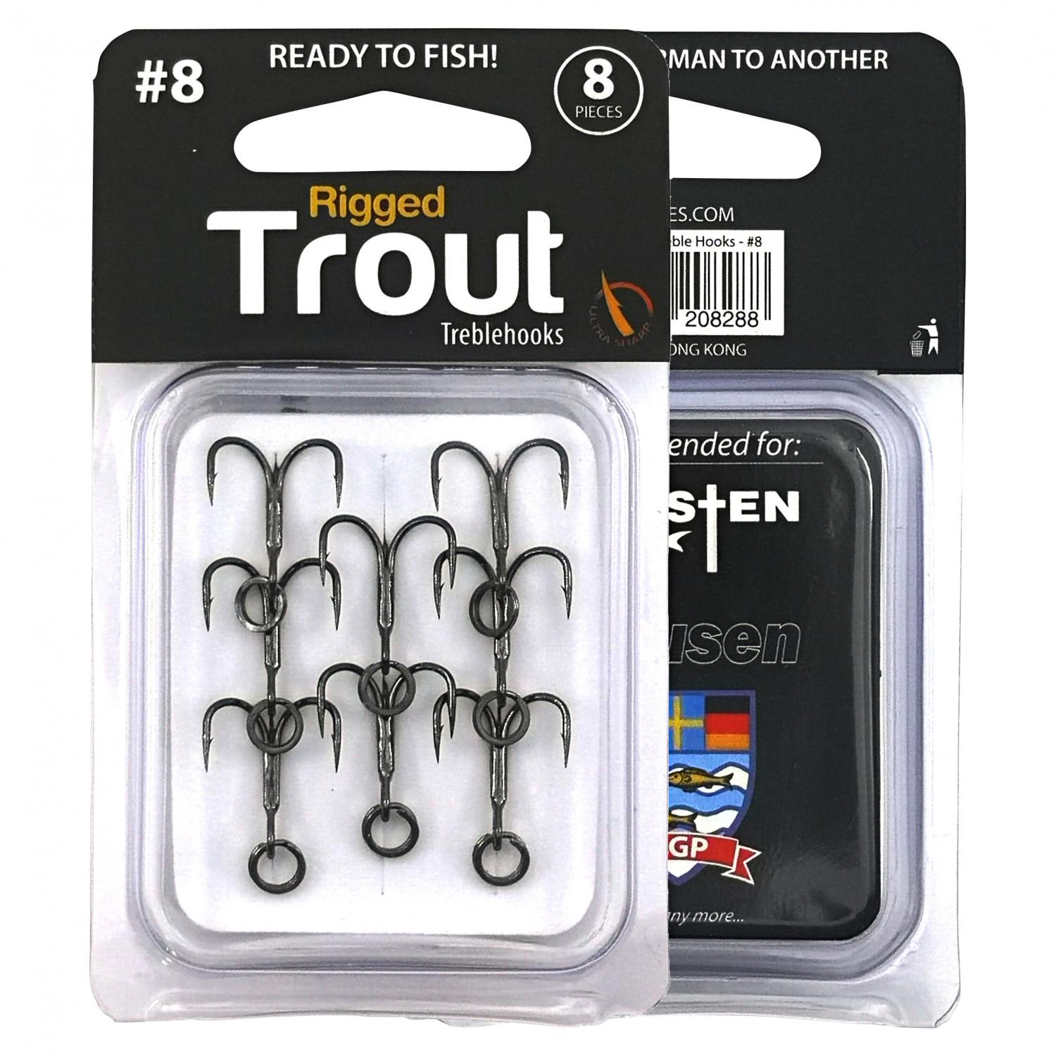  Angelhaken Rigged Trout Treble Hooks 