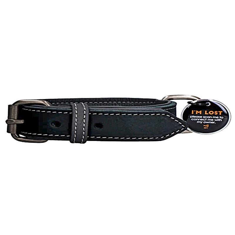 Lederhalsband Schwarz 