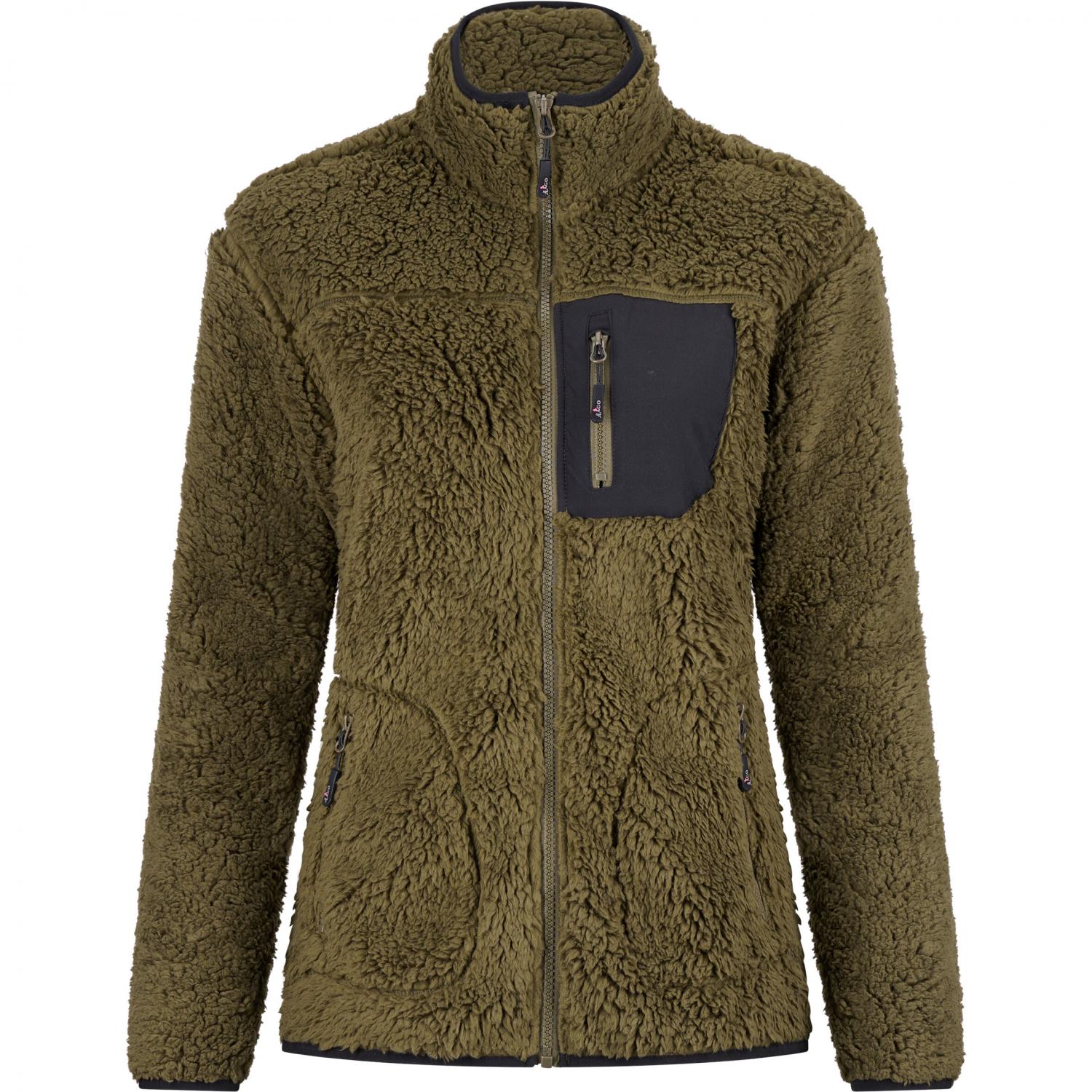  Faserpelzjacke Alva Damen (Oliv/Schwarz) 