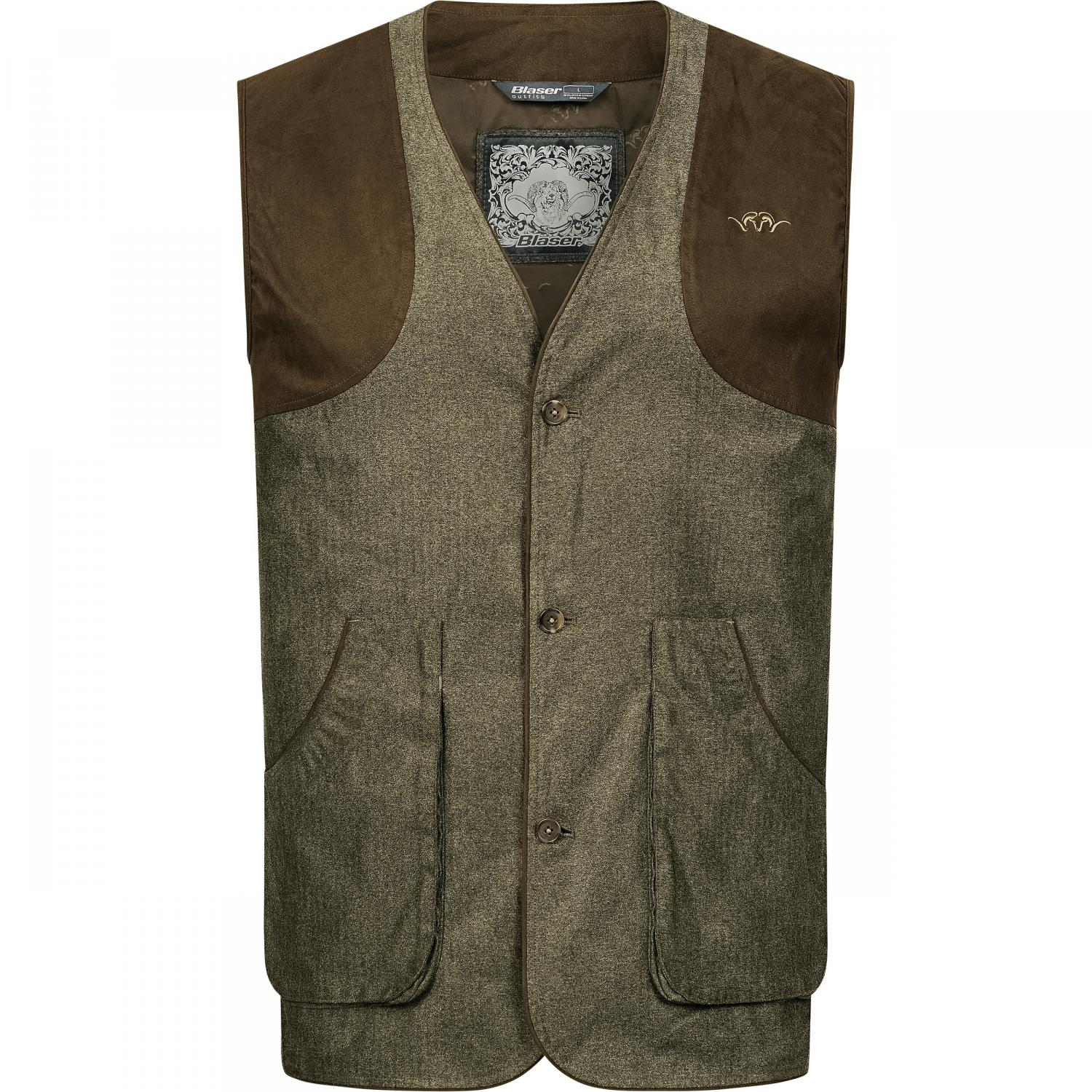  Vintage Wing Weste Herren (Olive Mélange/Schwarz) 