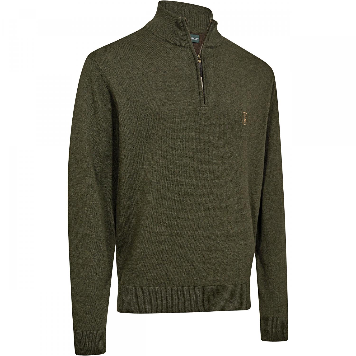  Harrington ½-Zip Strickpullover Herren (Forest Ember Melange) 