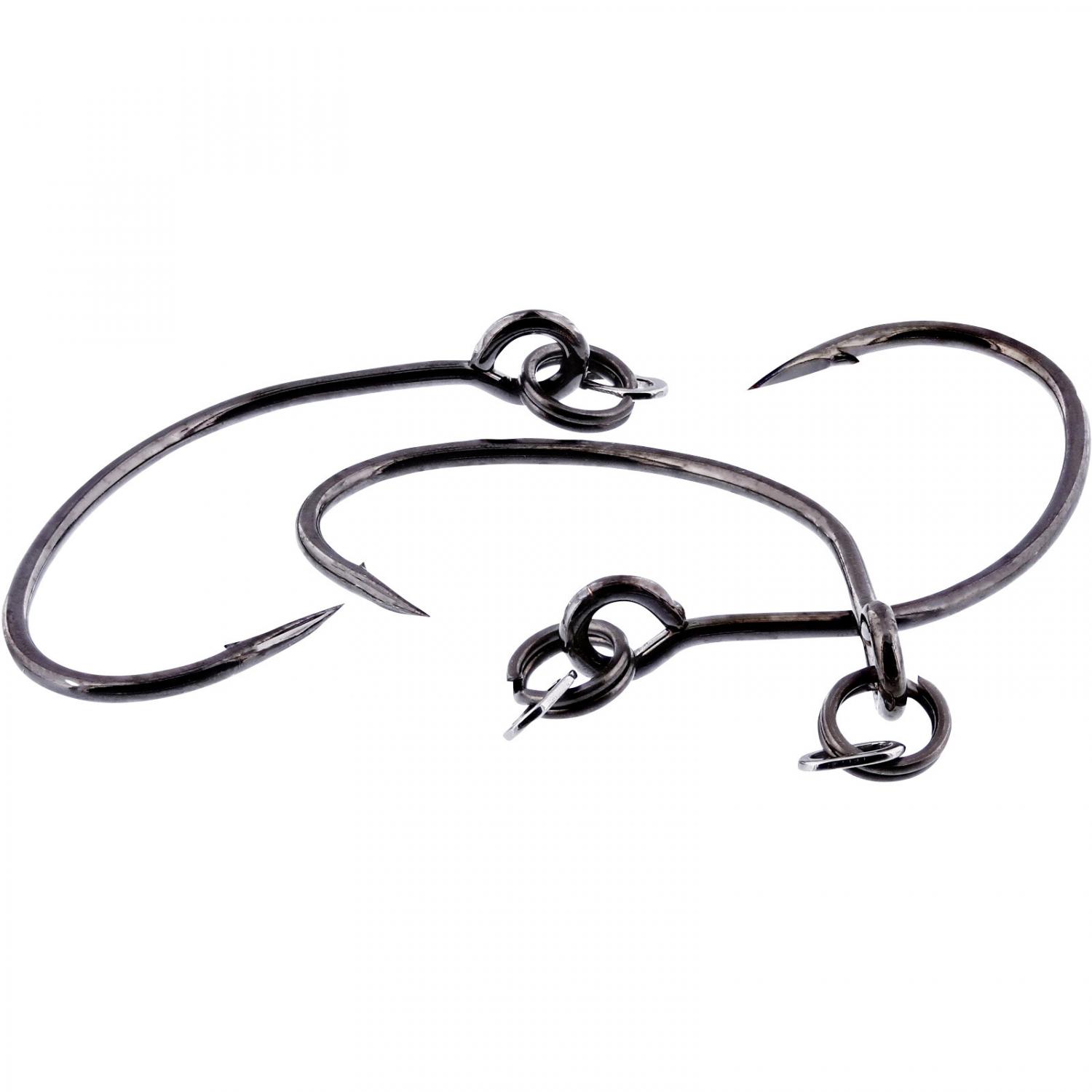  Rigged Seatrout Single Hooks (Schwarz) 