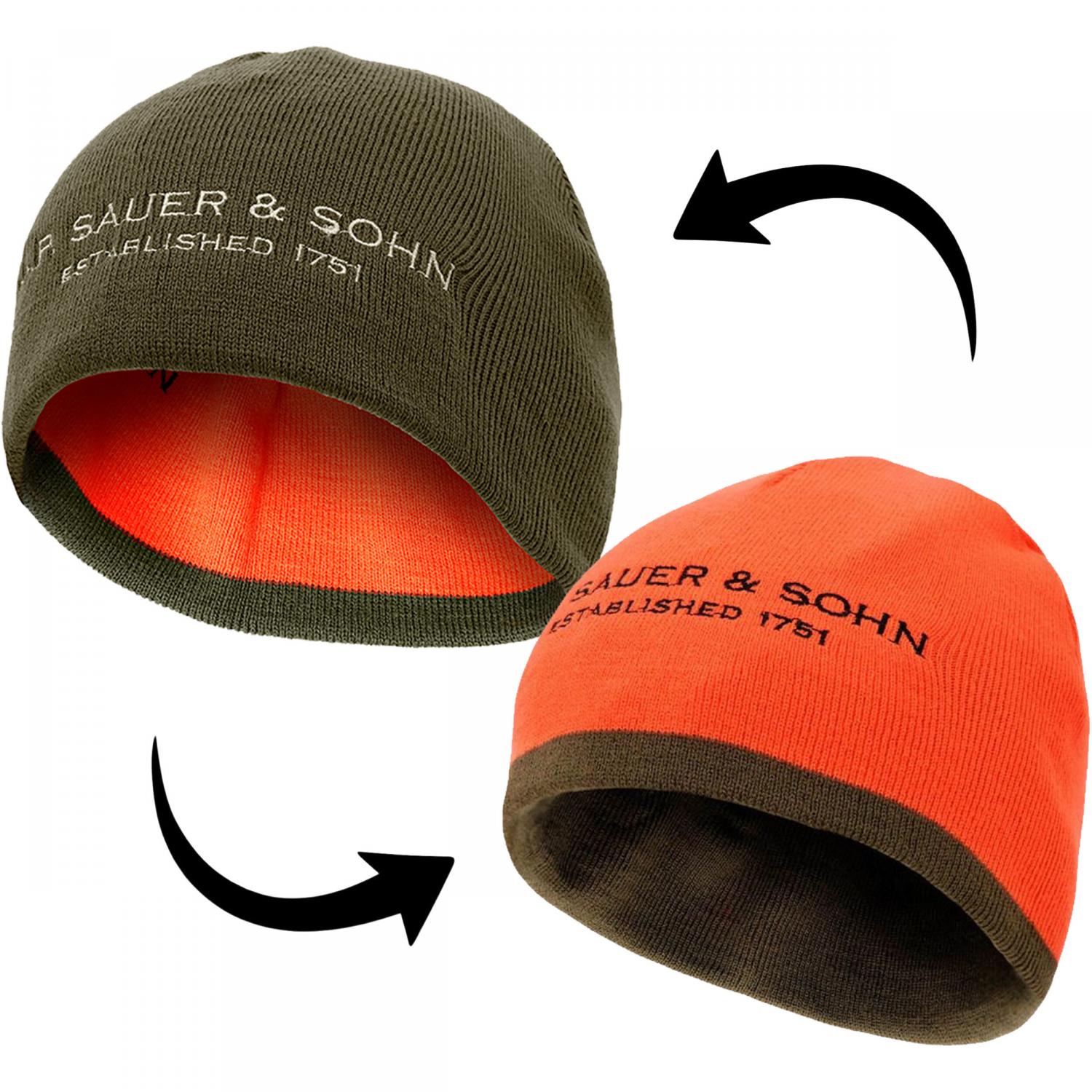  Reversible Beanie Unisex (Green/Orange) 