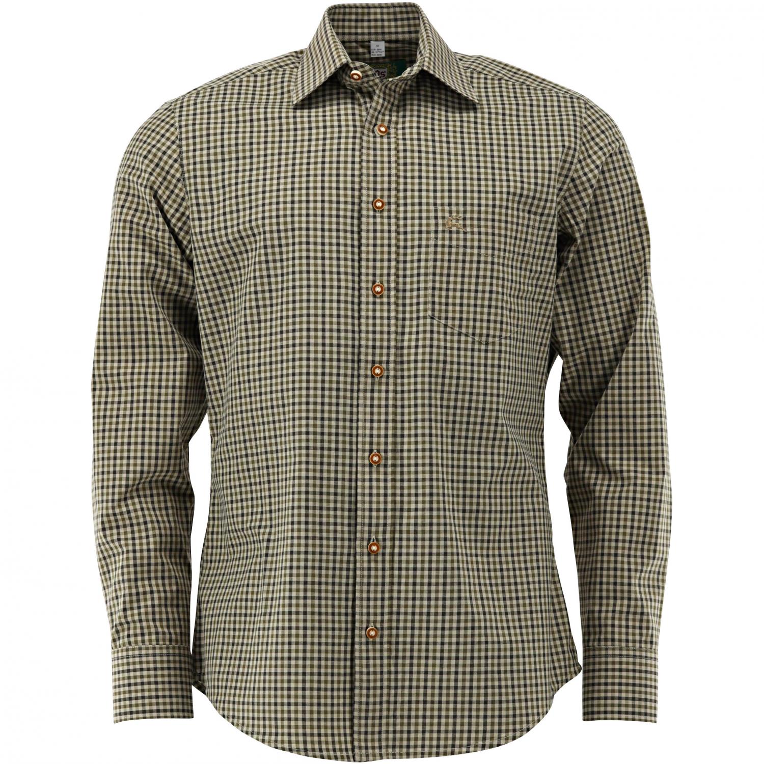  Tupopa Hemd 1/1 Arm Slim Fit Herren (Dunkelgrün) 