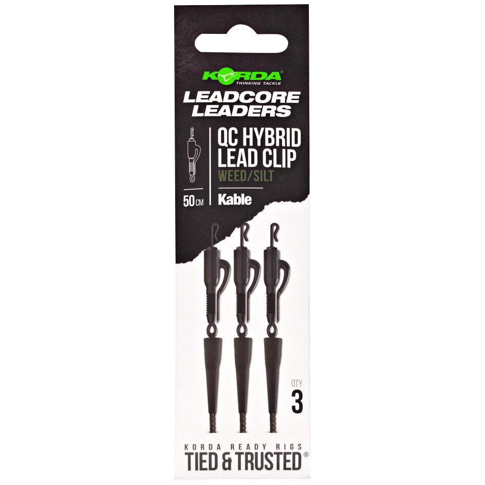  Kable Leadcore Leader Hybrid Lead QC Swivel (50 cm, Weed) 