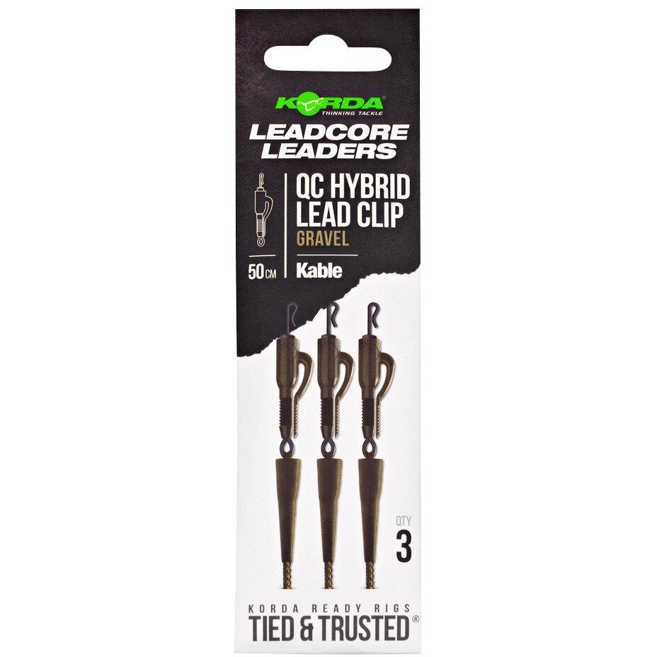  Kable Leadcore Leader QC Swivel (50 cm, Gravel) 